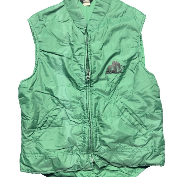 Chalk Line Other - Vintage 80s Chalk Line Hunting‎ Dog Vest Green Quilted Zip Up Mens L Outdoors
